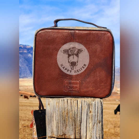 American Darling Floral Handtooled Leather and Genuine Cowhide Jewelry Case. - Picture 6 of 7